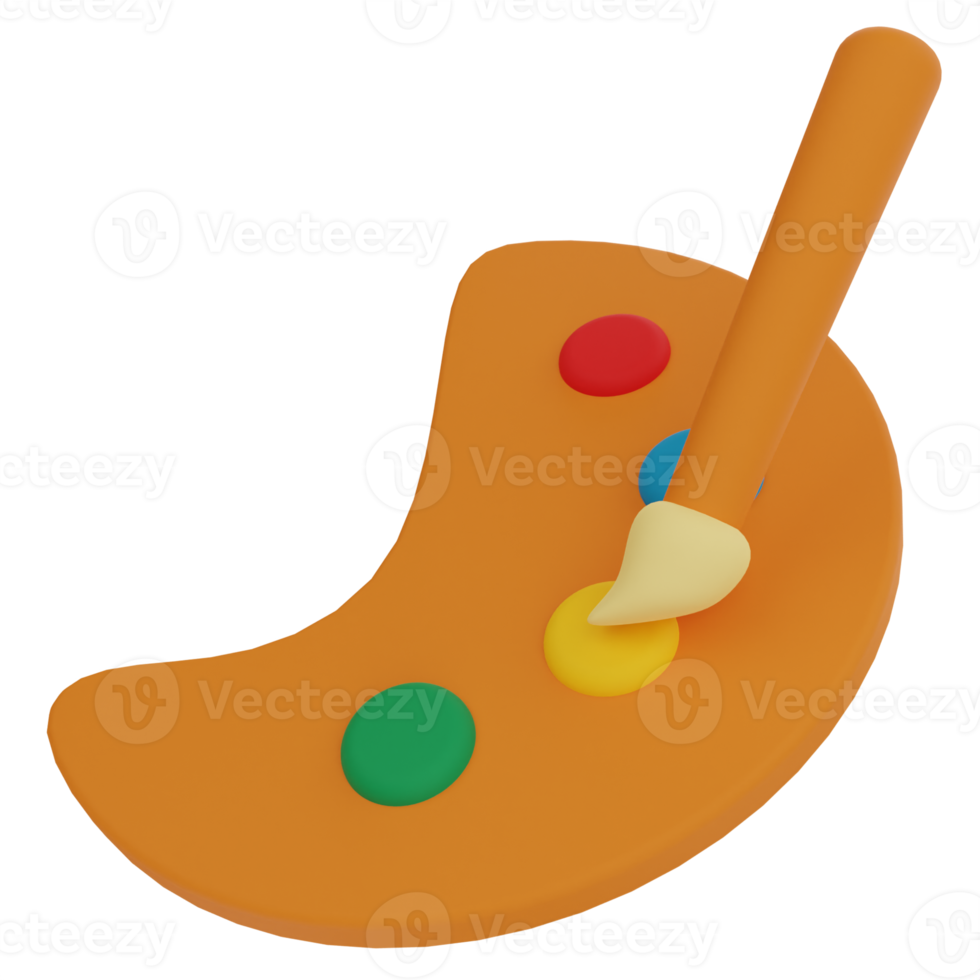 kunstenaar gereedschap 3d illustratie png