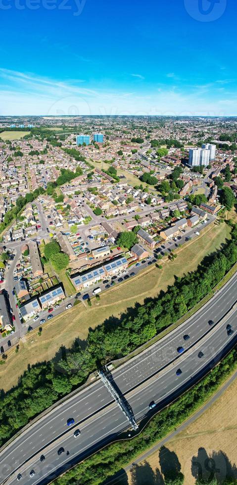 High Angle Footage and Panoramic Aerial Landscape Cityscape View of England Great Britain photo