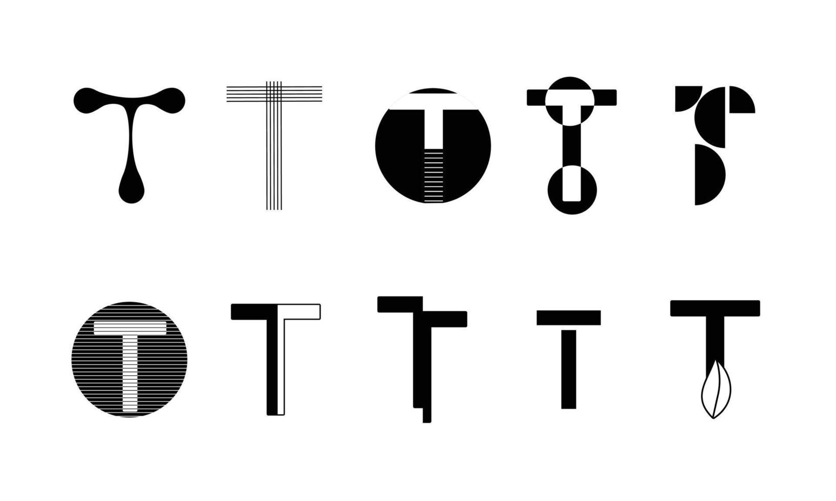 logotipos de conjuntos de monogramas con la letra t, colección vector