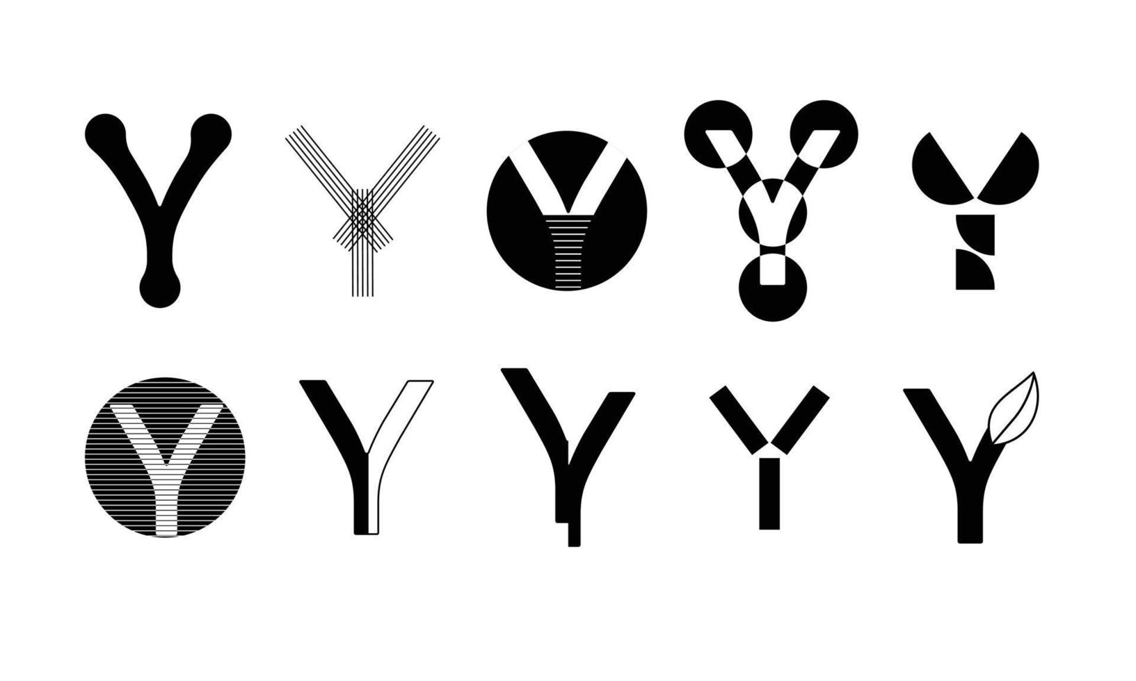 Monogram set Logos with the letter Y, collection vector