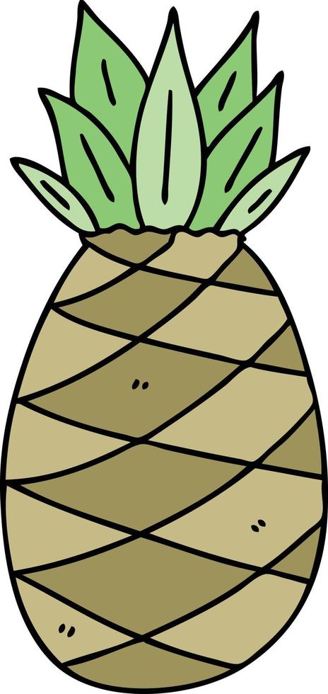 quirky hand drawn cartoon pineapple vector