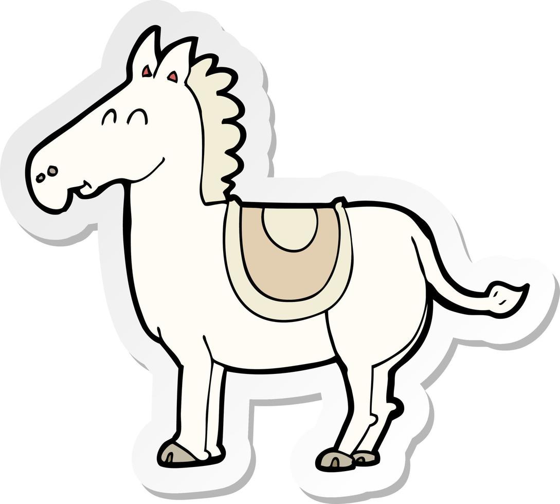 sticker of a cartoon donkey vector