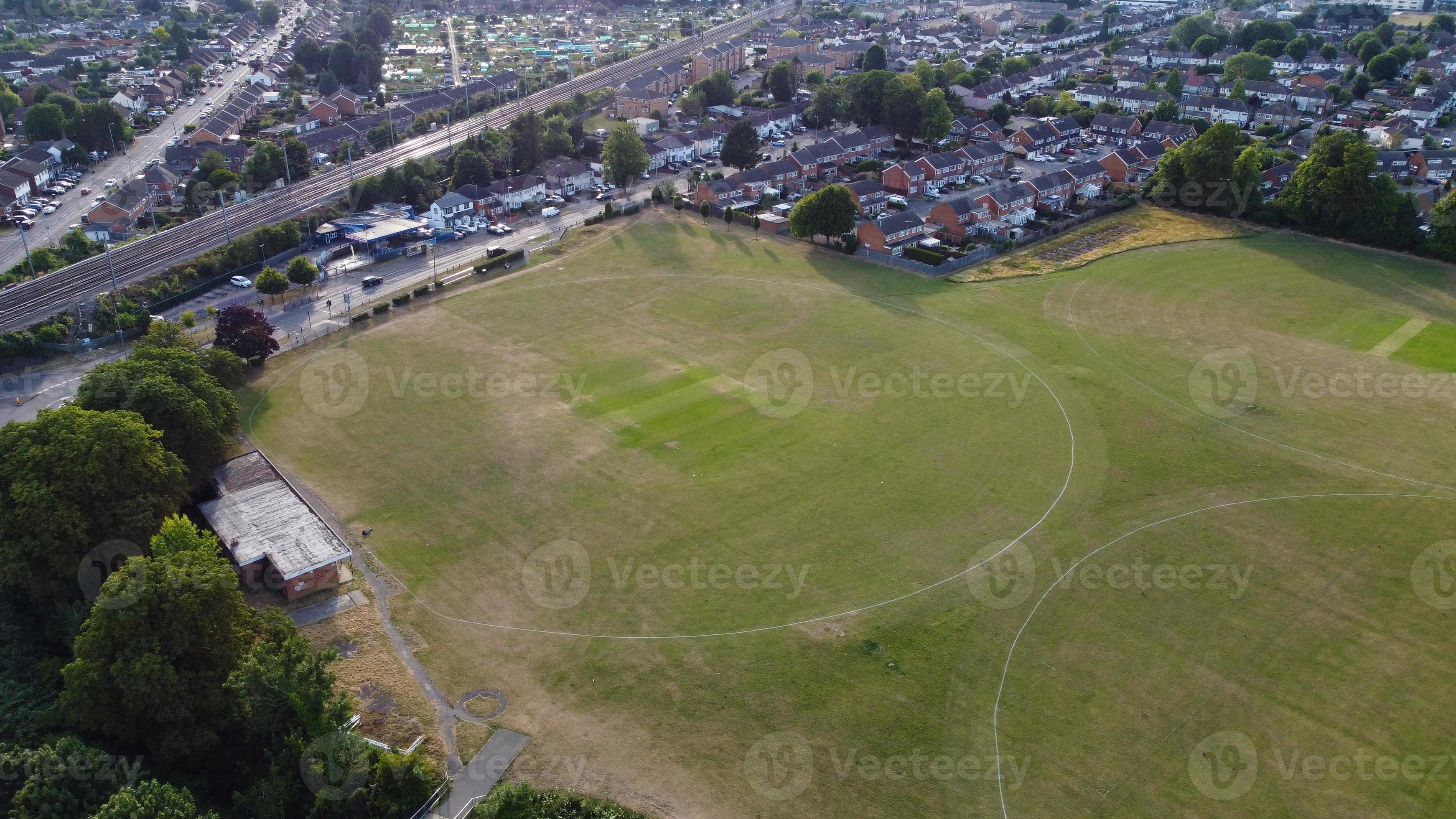 Beautful Aerial View and High Angle footage of Leagrave Station Area of