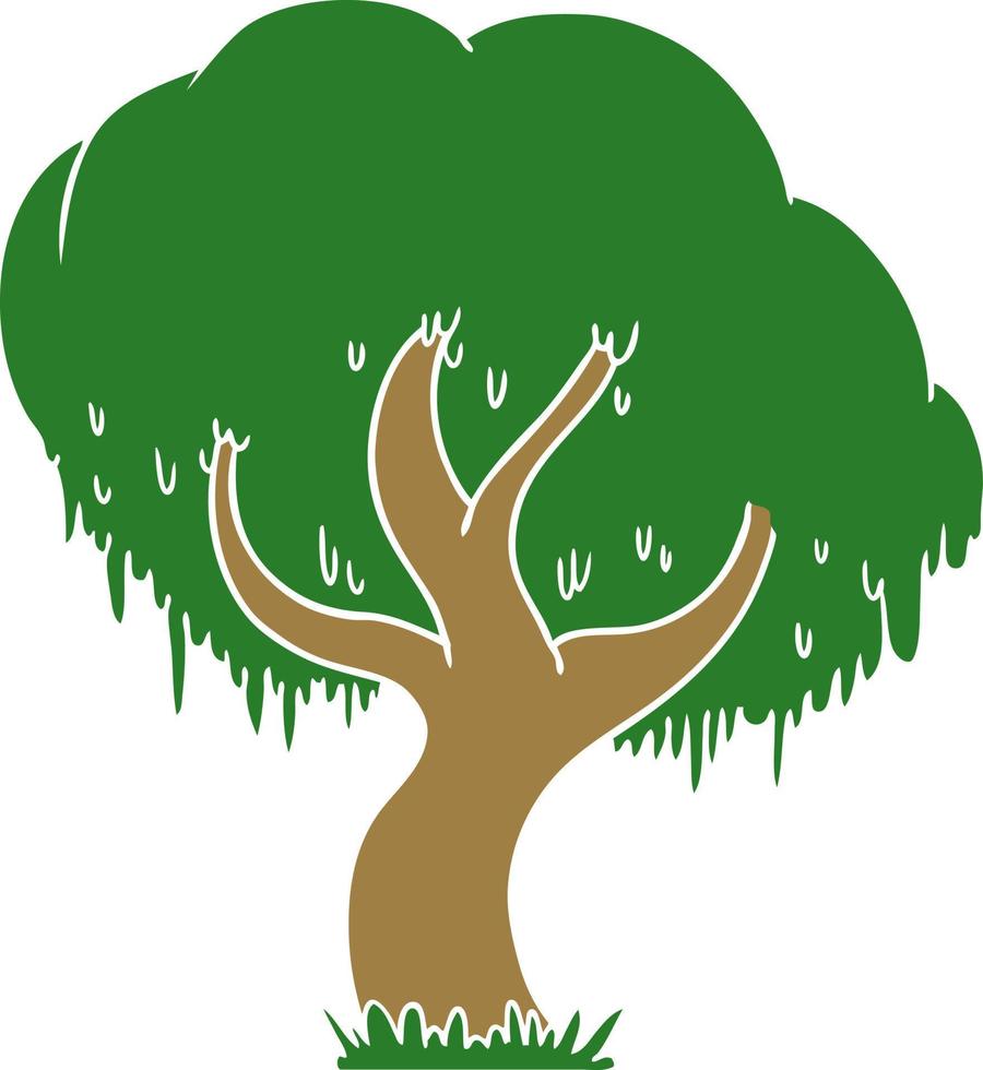 caricatura, garabato, de, un, árbol verde vector