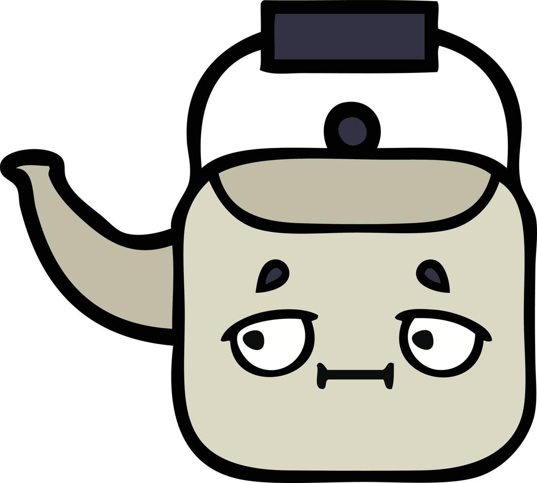 cute cartoon kettle vector