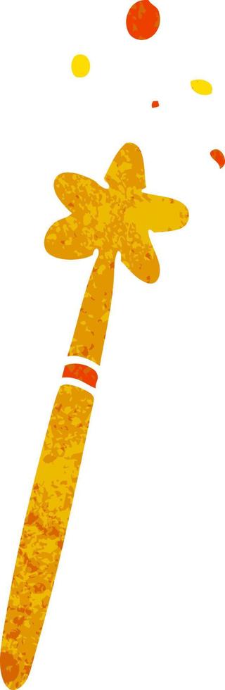 retro cartoon doodle of a magic wand vector