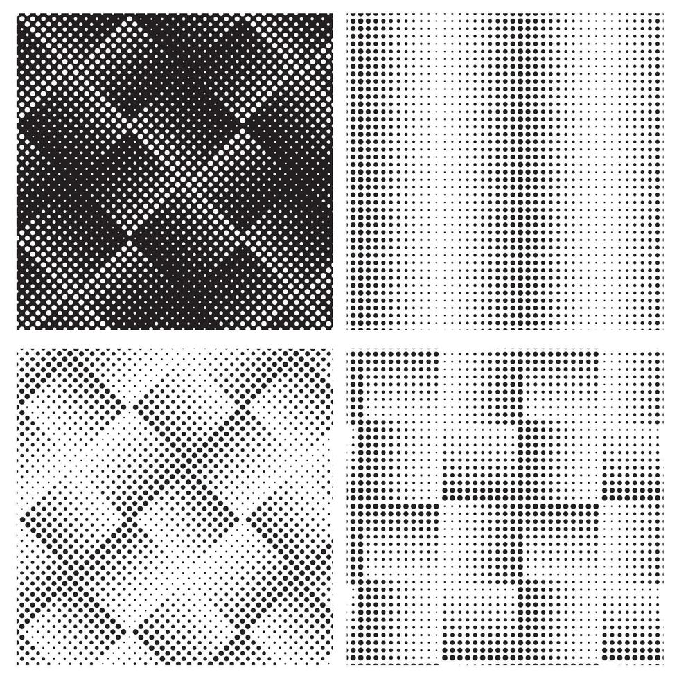 Halftone patterns. Modern vector background.