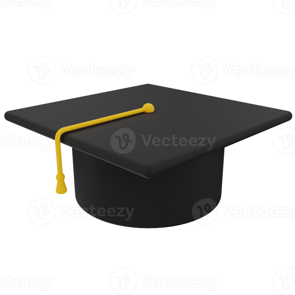 sombrero de graduación ilustración 3d png