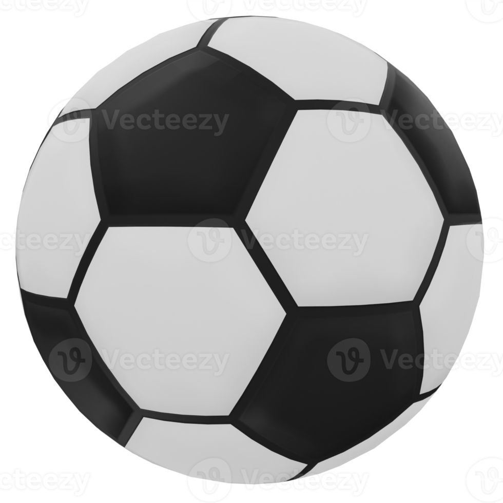 Ilustración 3d de balón de fútbol png