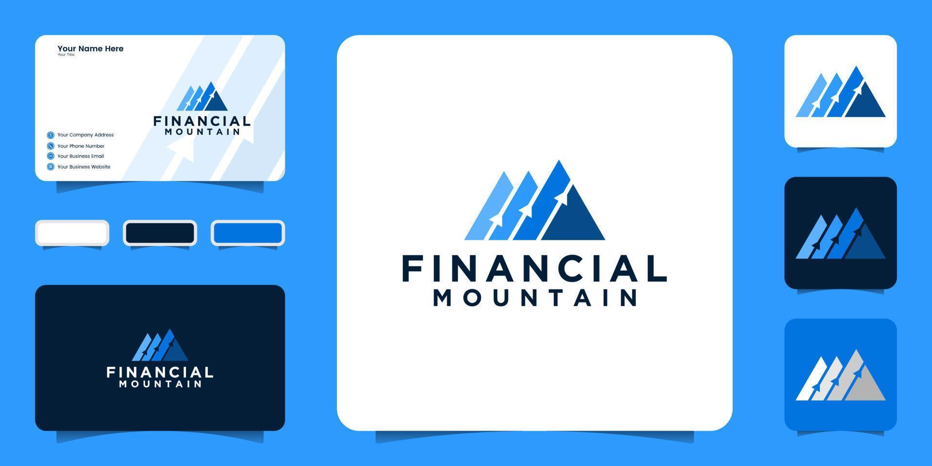 mountains logo design with arrows, logo for financial finance and consulting vector