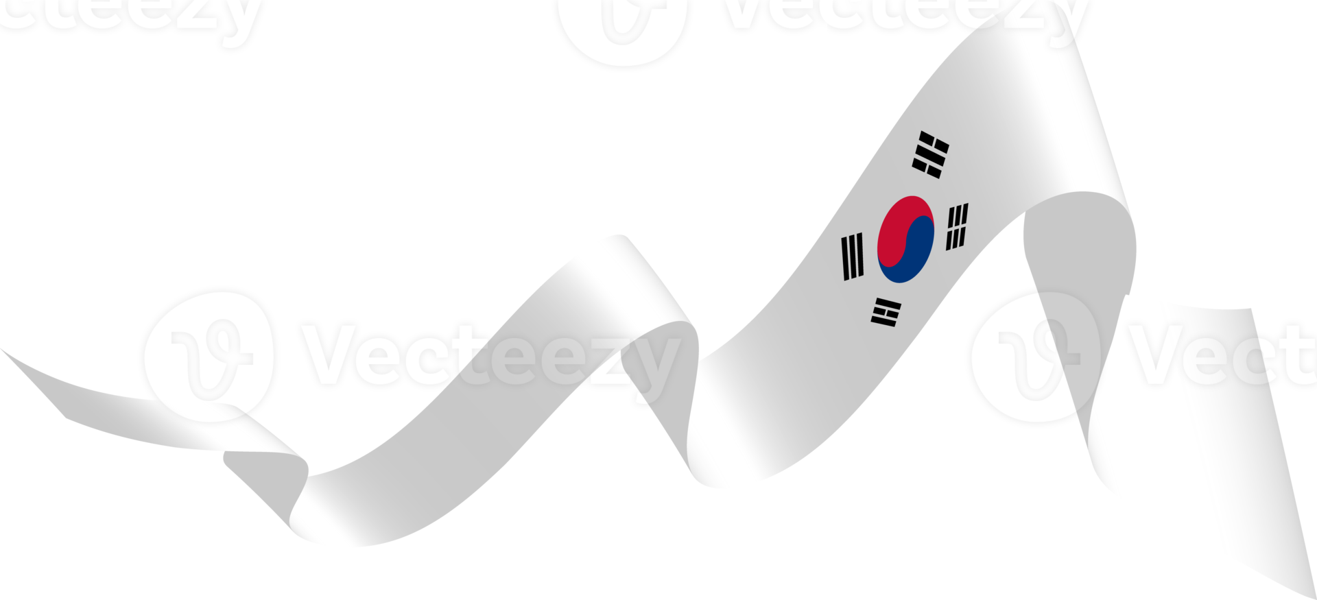 Korean flag ribbon independence day ornament png