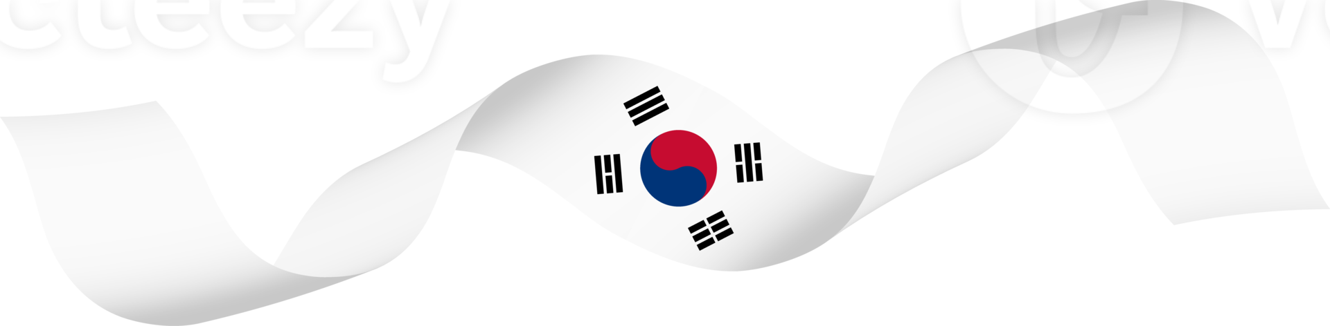 Korean flag ribbon independence day ornament png