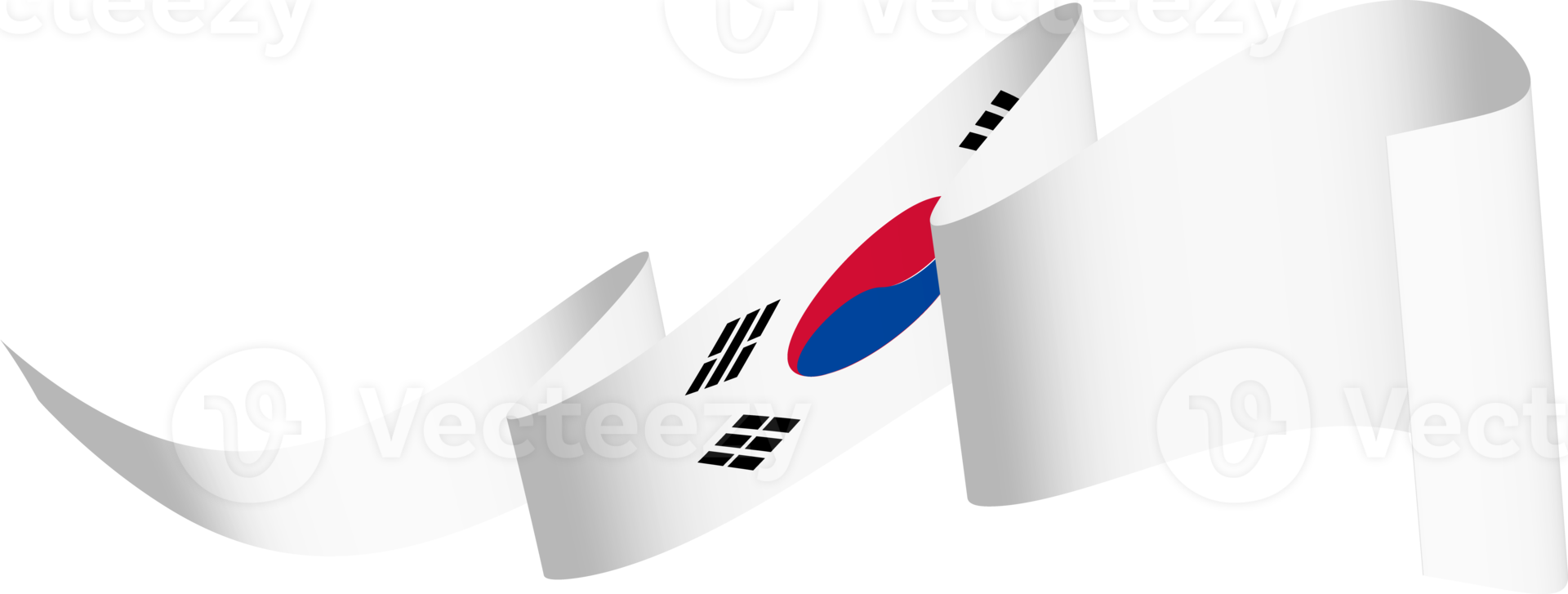 Korean flag ribbon independence day ornament png