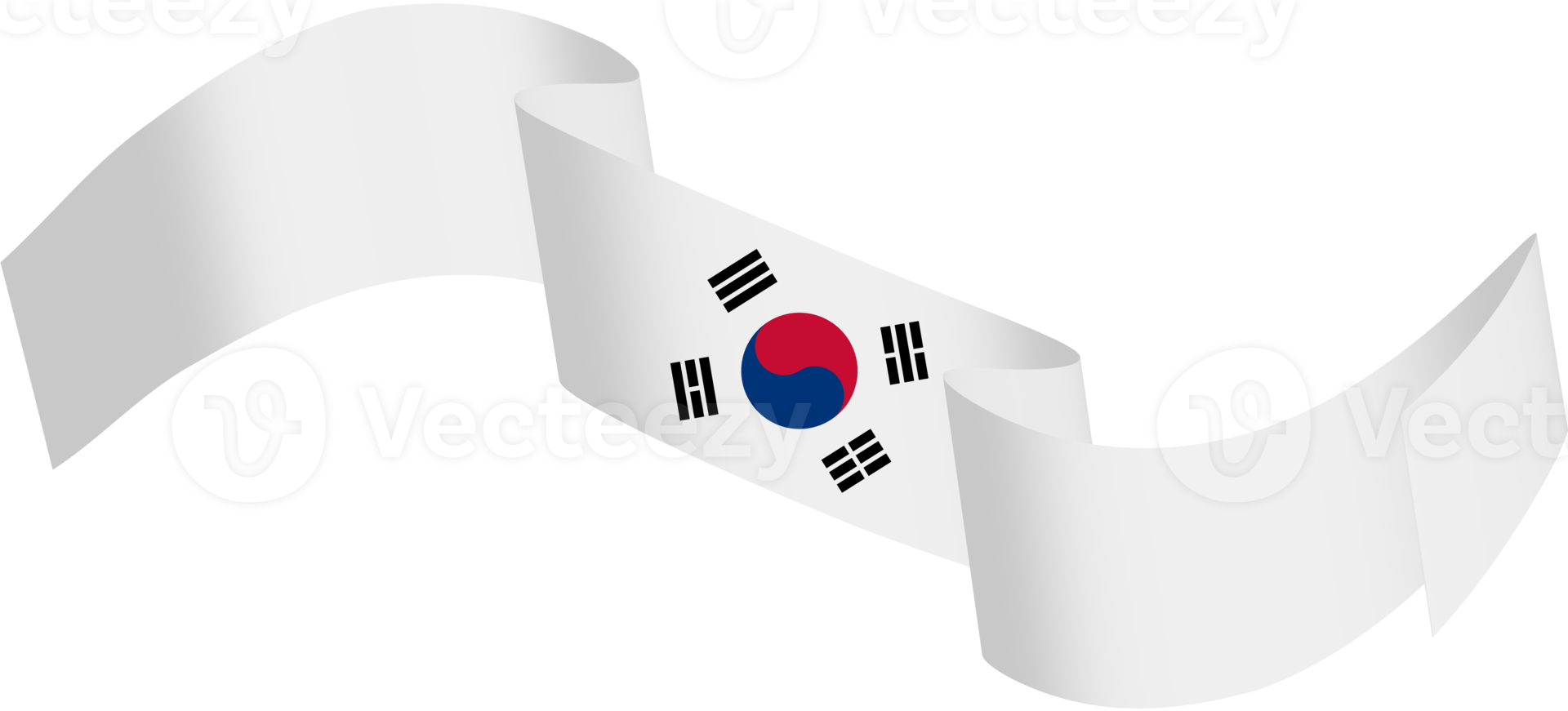 Korean flag ribbon independence day ornament png