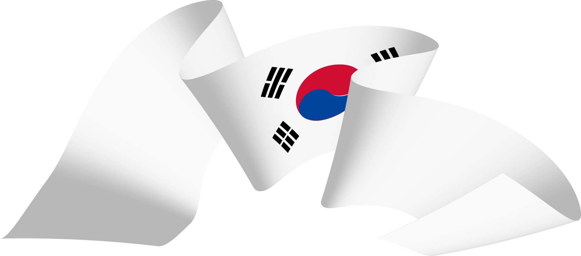 Korean flag ribbon independence day ornament 10259642 PNG