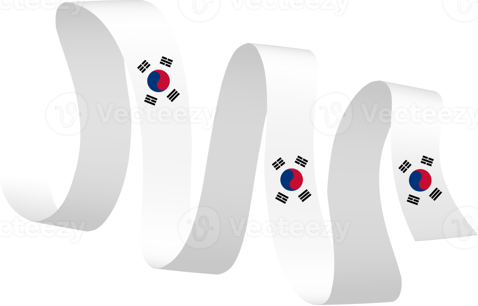 Korean flag ribbon independence day ornament 10259643 PNG