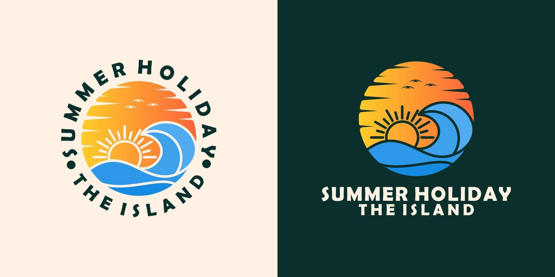 diseños de playa de verano, concepto de logotipo vectorial vector