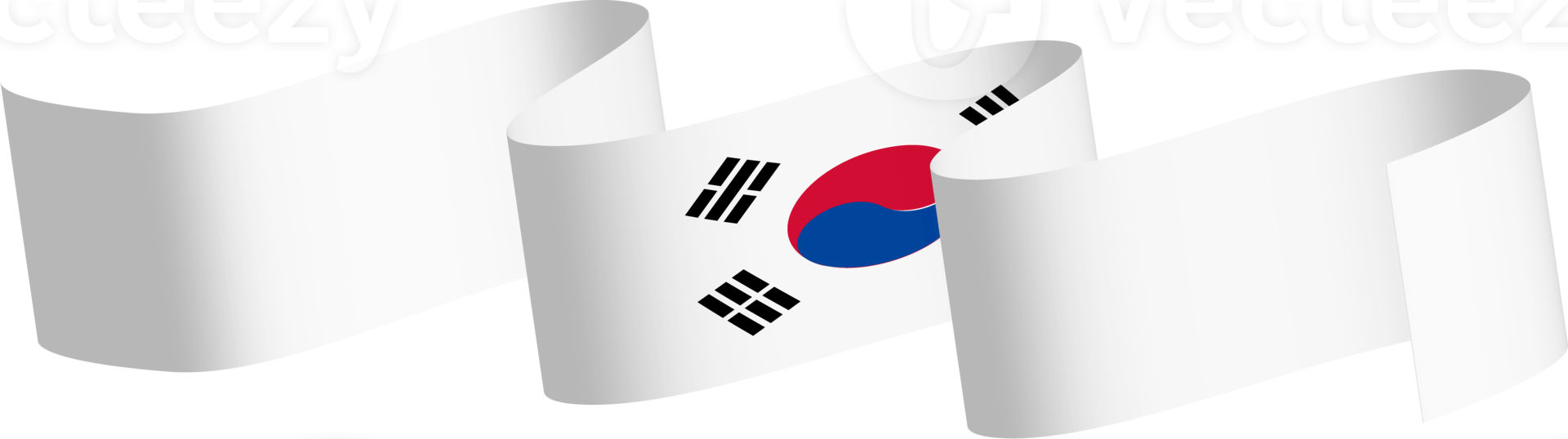Korean flag ribbon independence day ornament 10259667 PNG