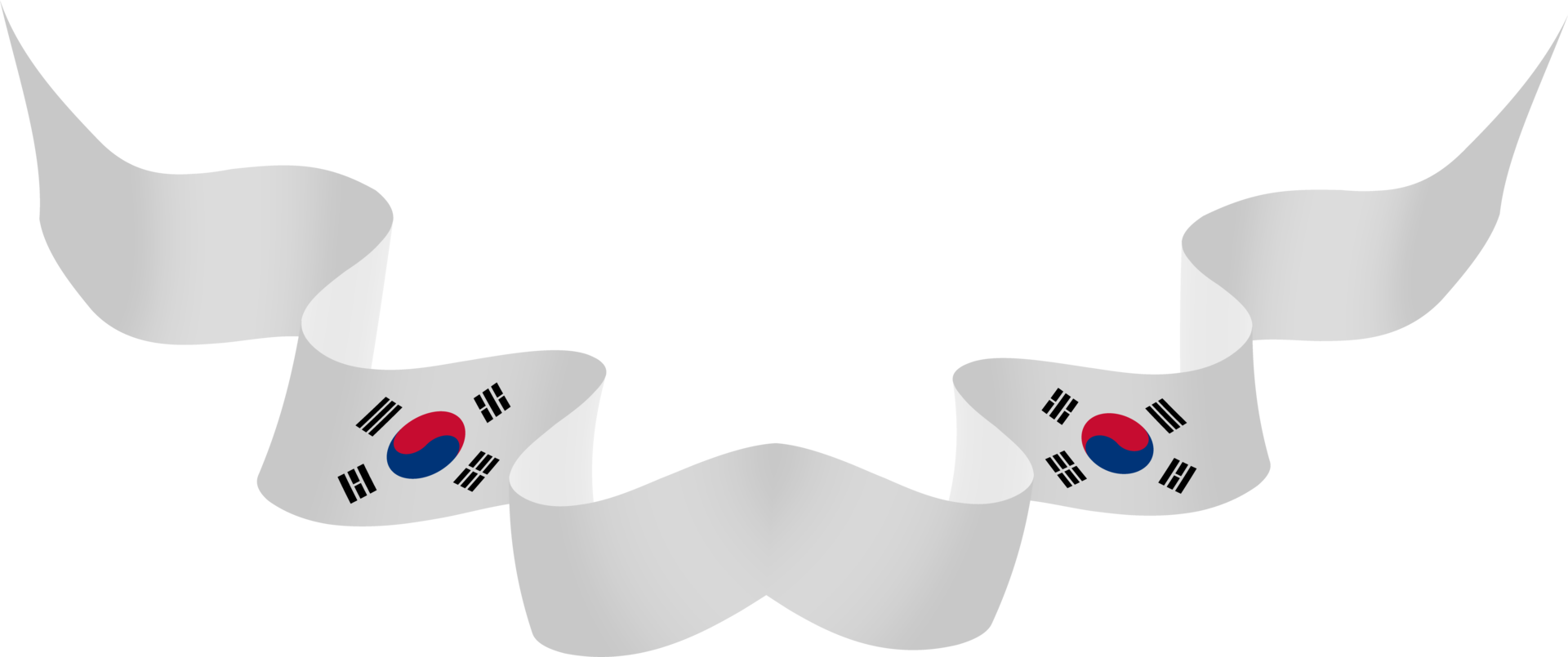 Korean flag ribbon independence day ornament 10259675 PNG