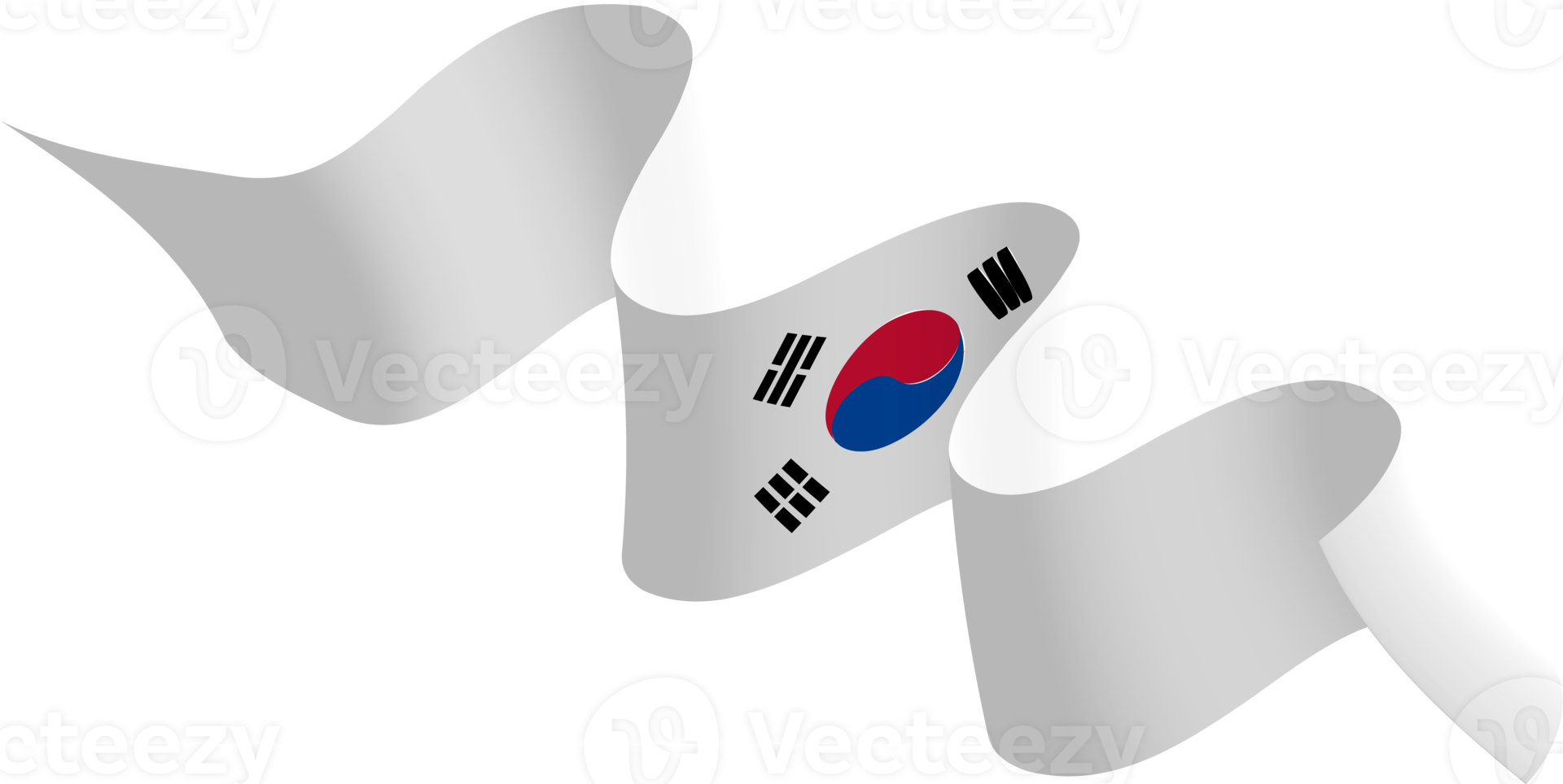 Korean flag ribbon independence day ornament png