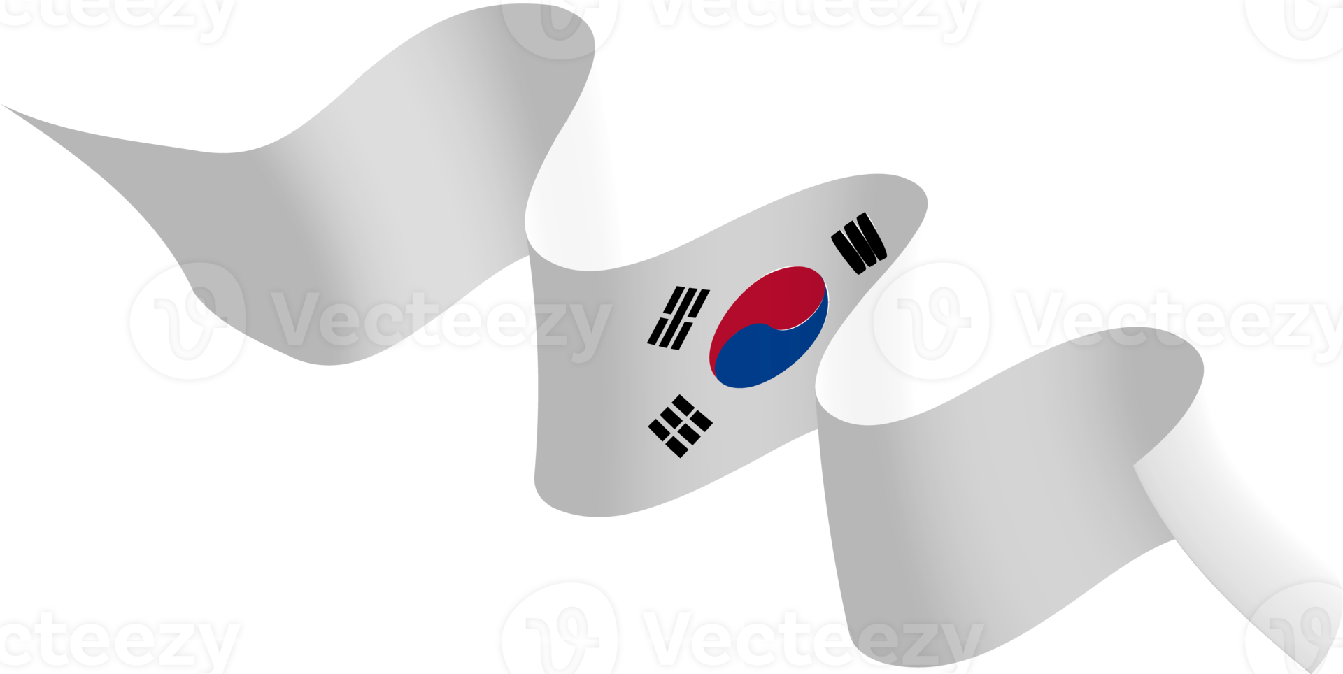 Korean flag ribbon independence day ornament 10259678 PNG