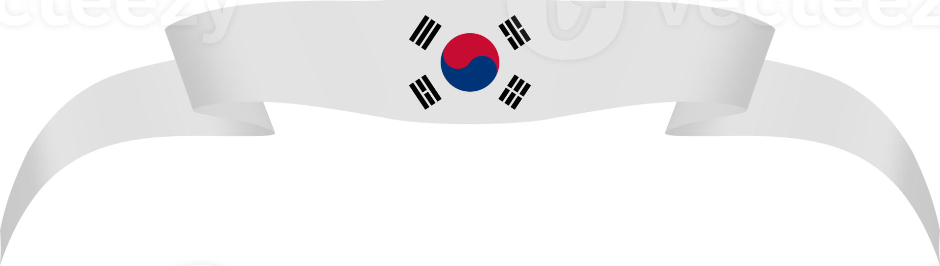Korean flag ribbon independence day ornament 10259681 PNG