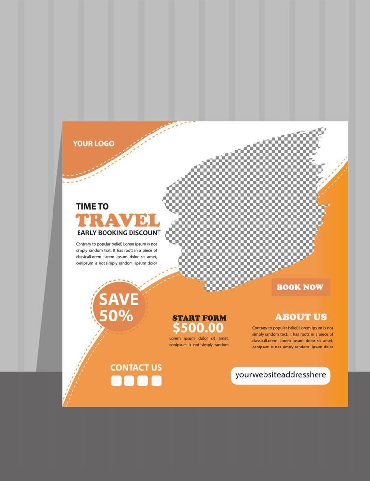 Website or social media post design for  travelling agency. vector