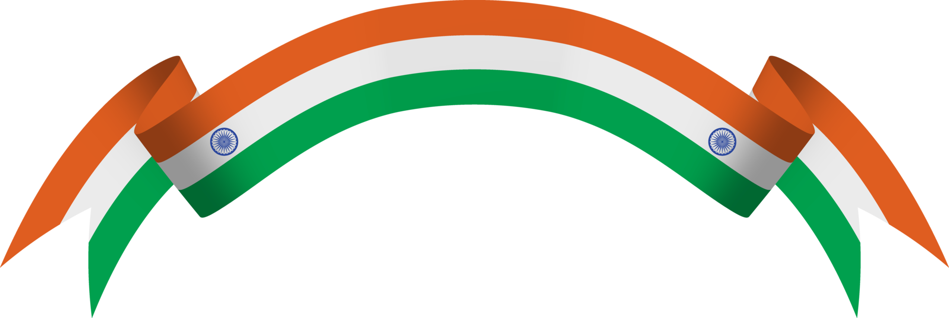 bannière de ruban de drapeau indien png