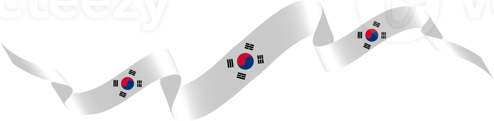 Korean flag ribbon independence day ornament png