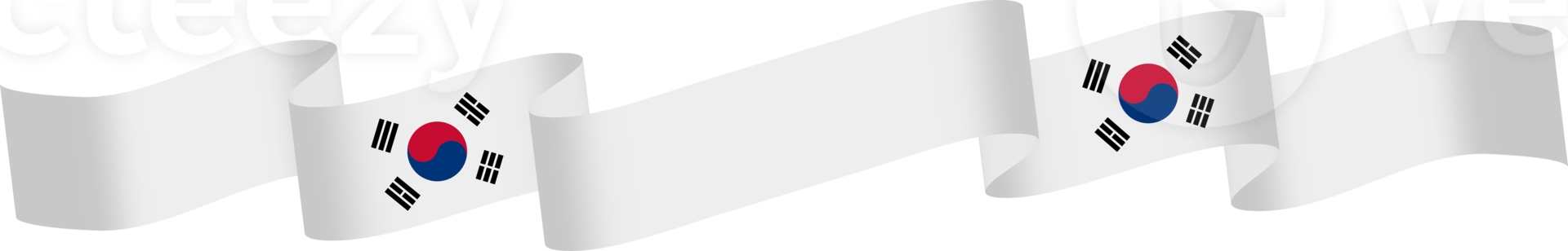 Korean flag ribbon independence day ornament png