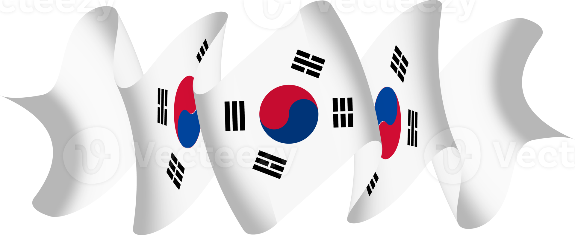 Korean flag ribbon independence day ornament 10259700 PNG