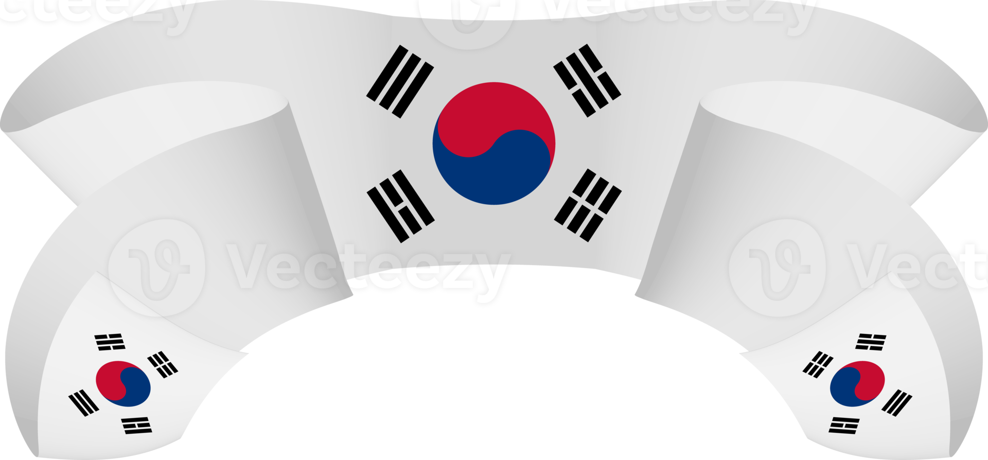 Korean flag ribbon independence day ornament 10259706 PNG