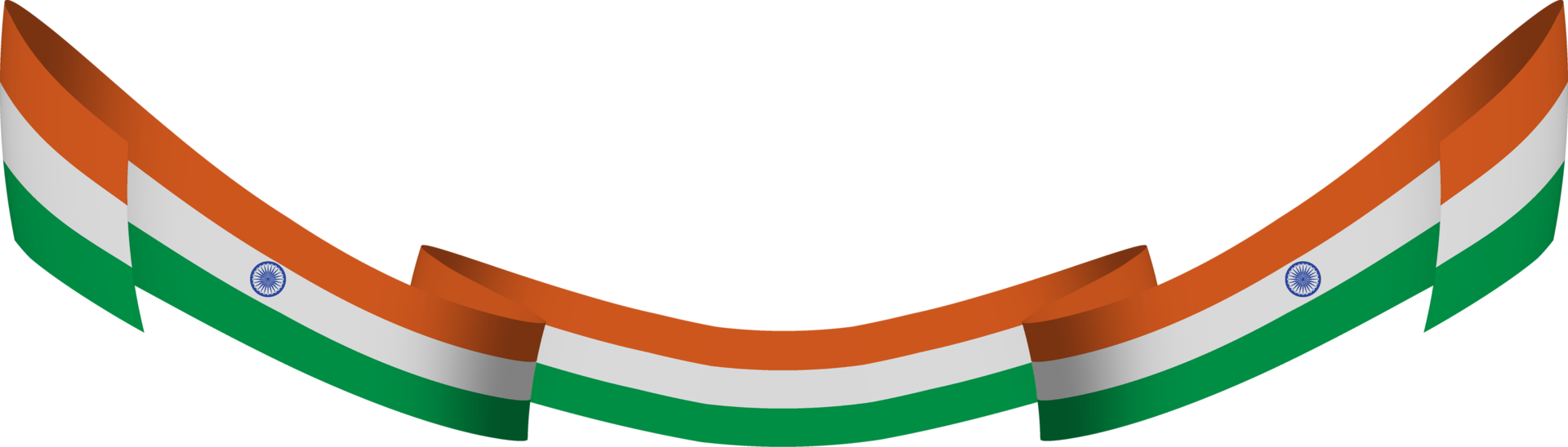 Free India flag ribbon banner 10259708 PNG with Transparent Background