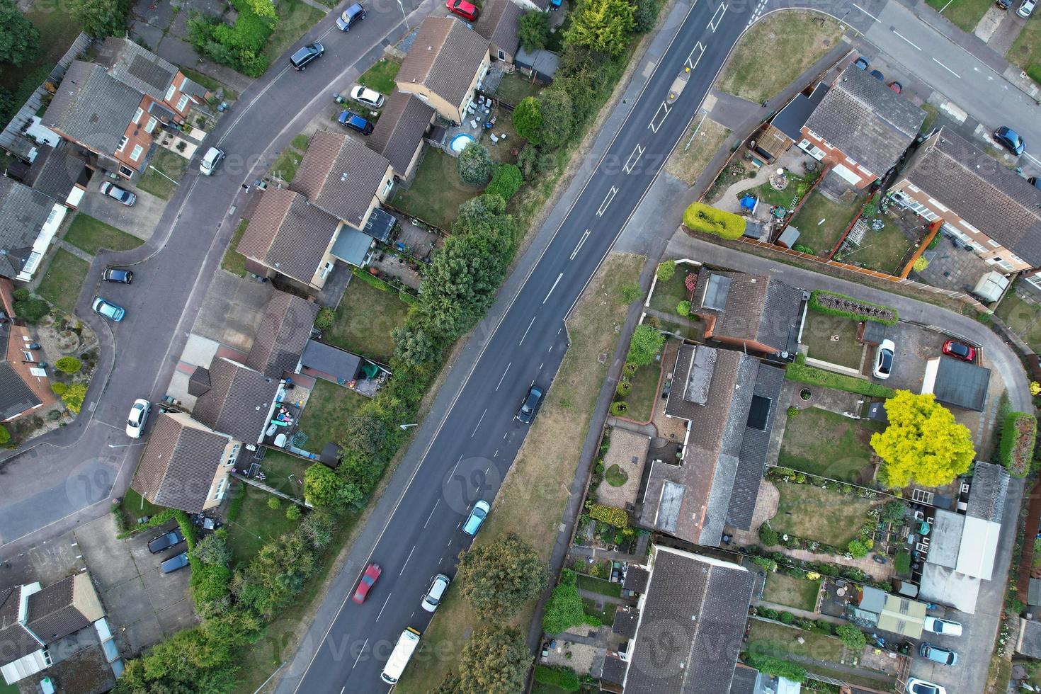 Aerial footage by drone high angle view of London Luton City of England Great Britain photo