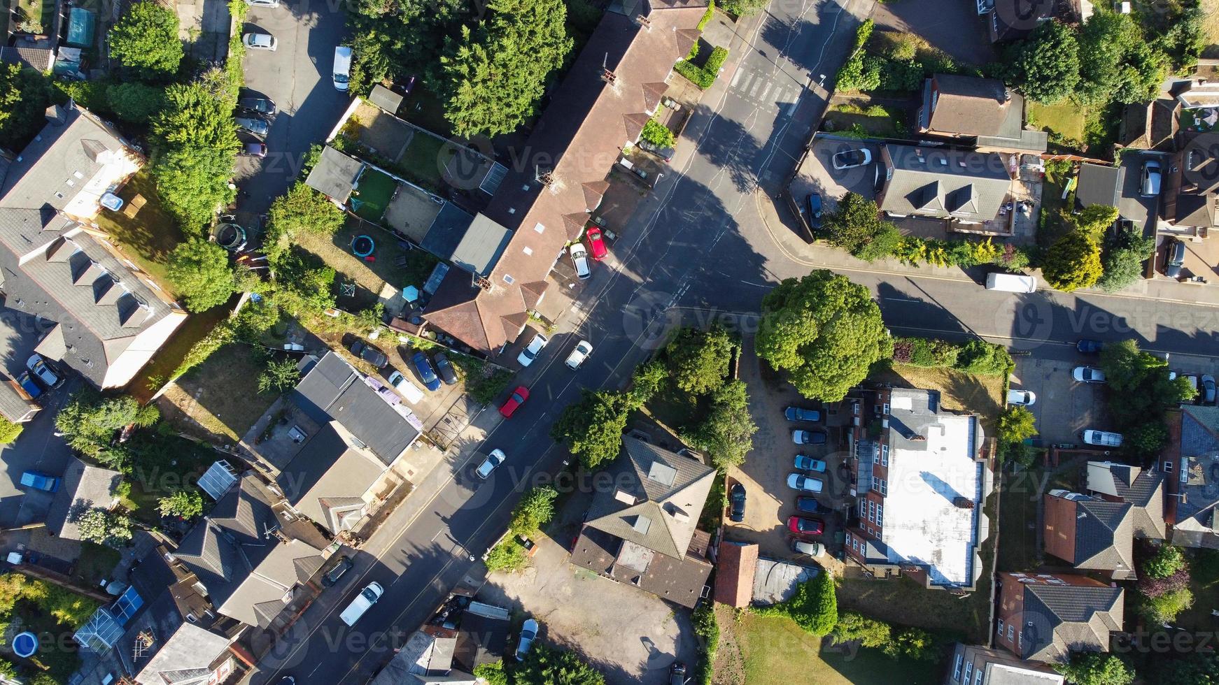 Aerial footage by drone high angle view of London Luton City of England Great Britain photo