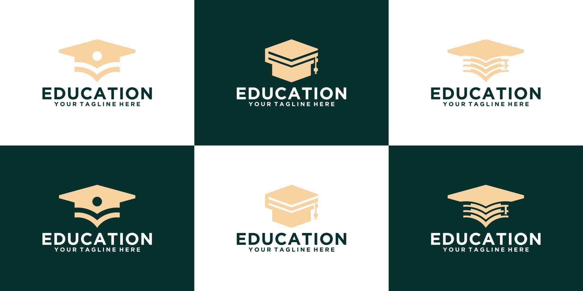 colección de logotipos de academia toga para la educación vector