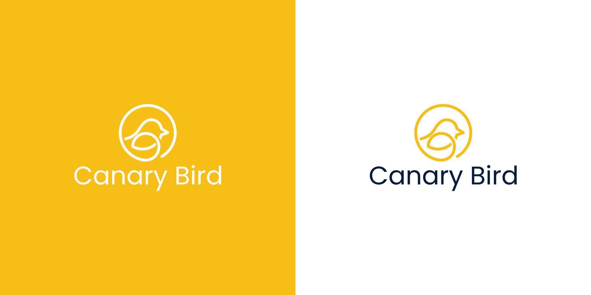 modern canary logo design inspiration in line art style vector