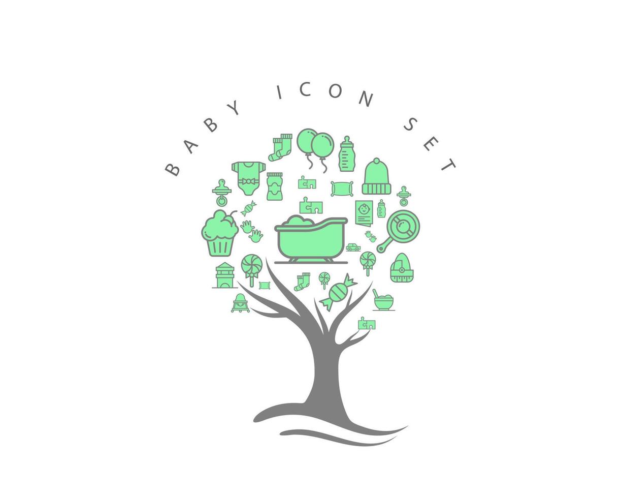 Baby icon set on white background vector