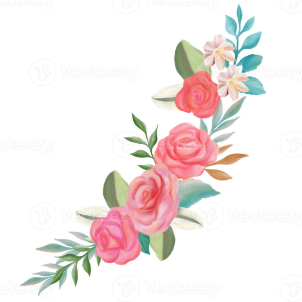 Rose flower bouquet watercolor png