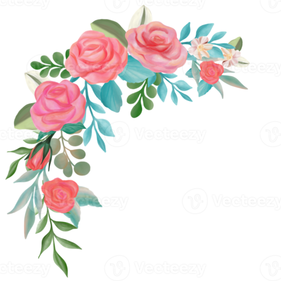 Rose flower bouquet watercolor png