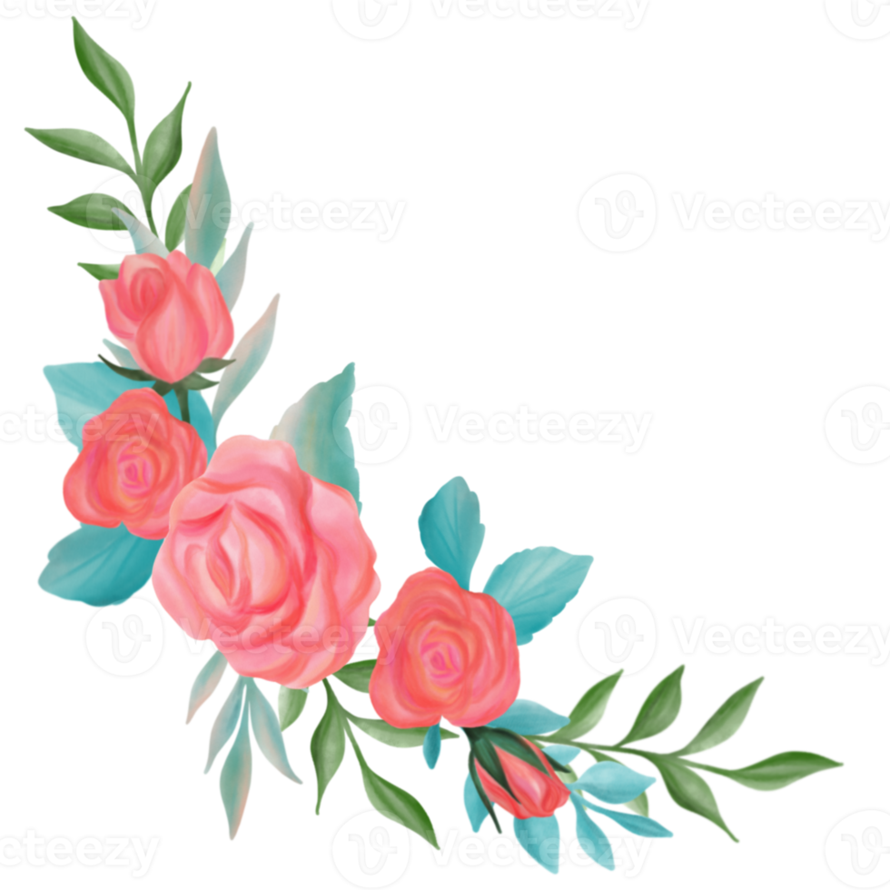 Rose flower bouquet watercolor png