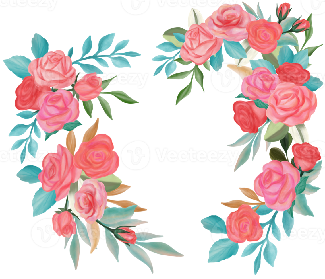 Rose flower bouquet watercolor png