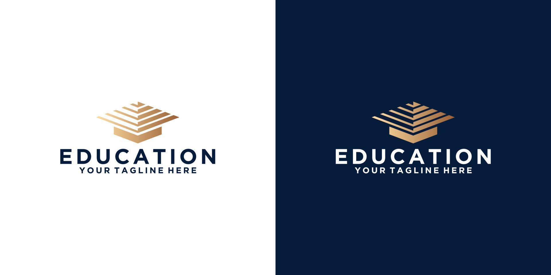 toga hat logo design with stripes and business card vector