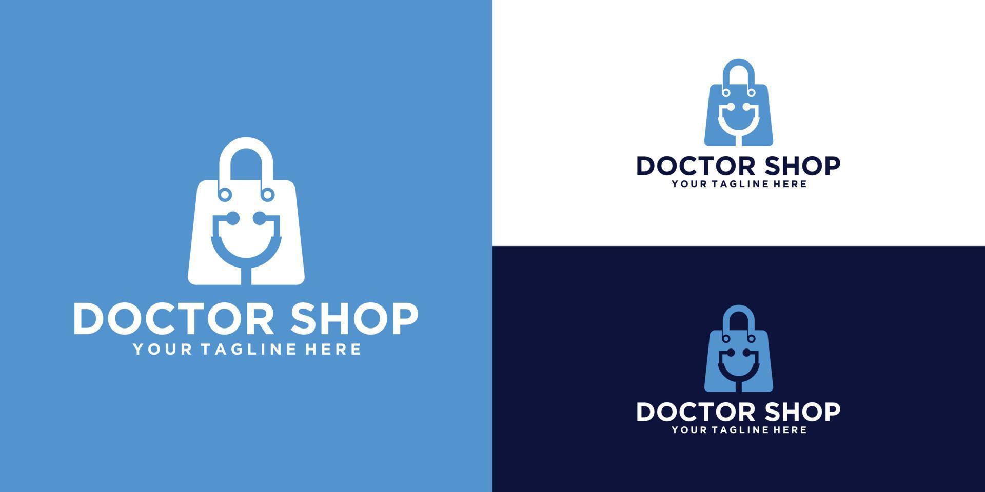 logotipo de compras de salud, médico de compras, médico en línea vector