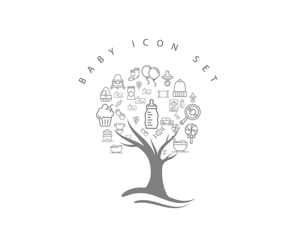 Baby icon set on white background vector