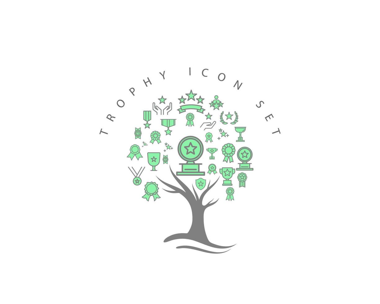 Trophy icon set on white background vector