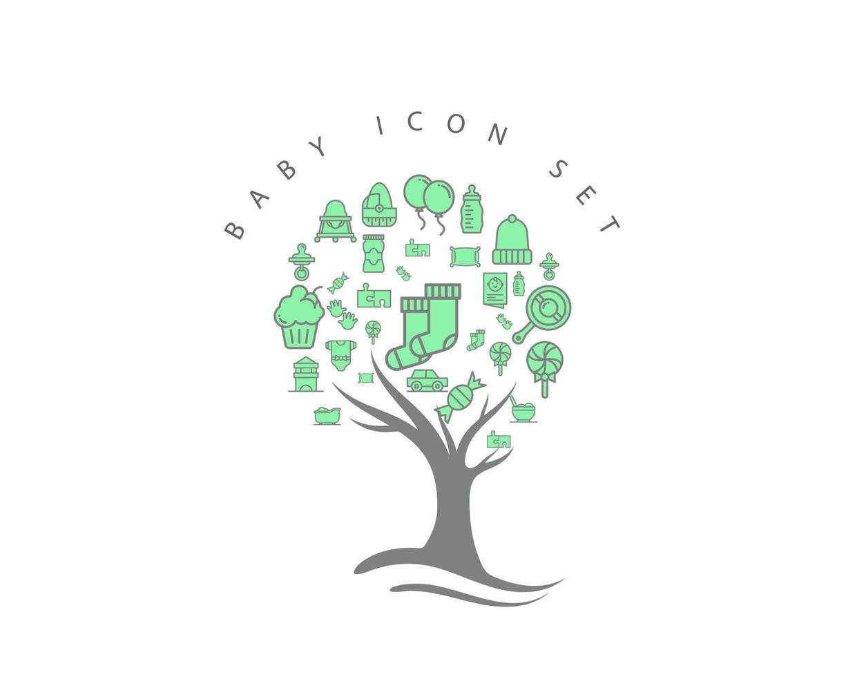 Baby icon set on white background vector