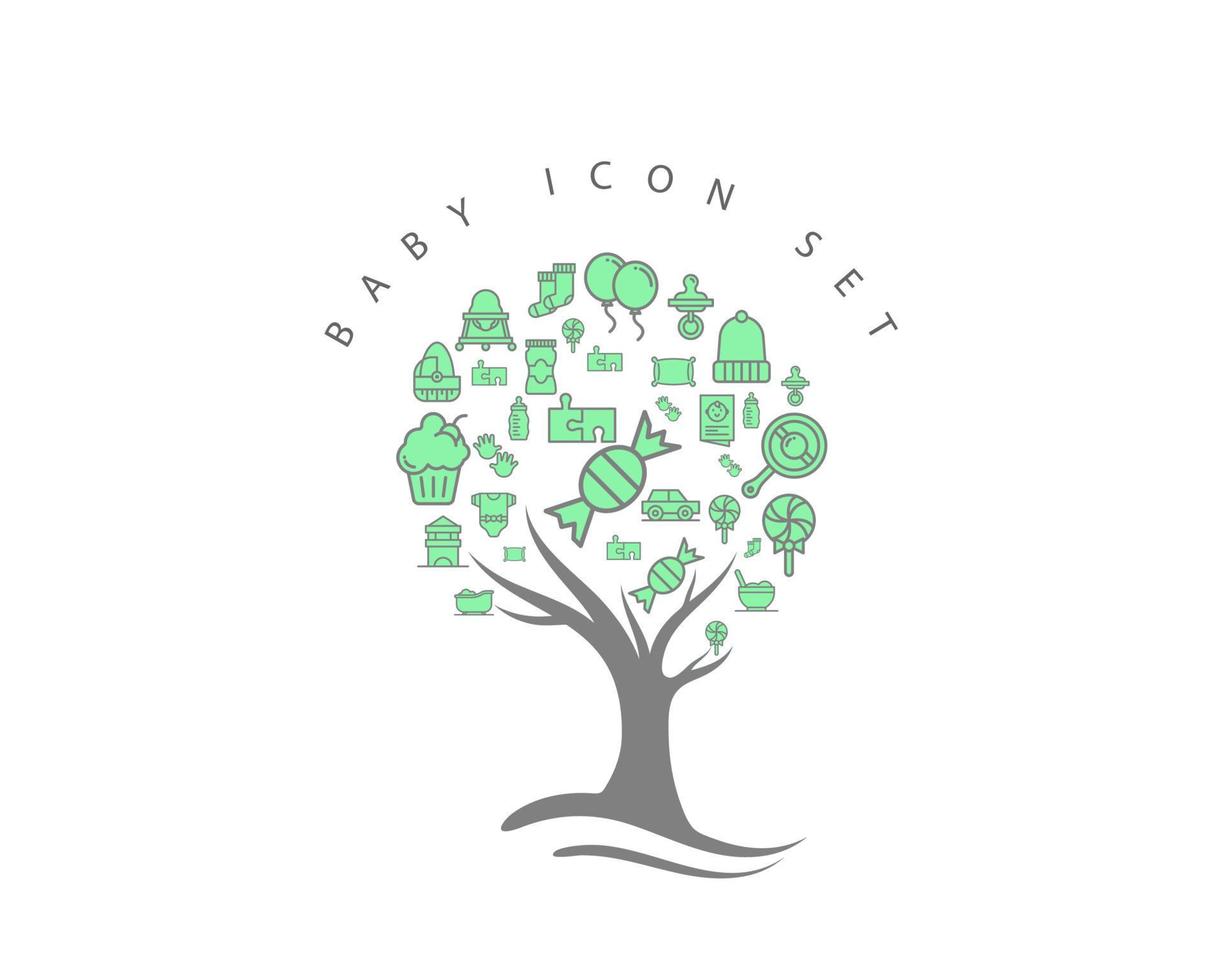 Baby icon set on white background vector