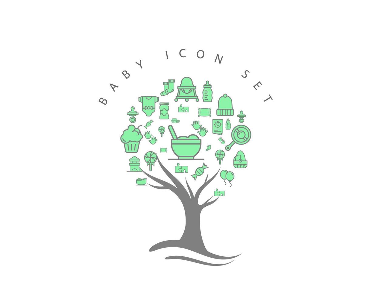 Baby icon set on white background vector
