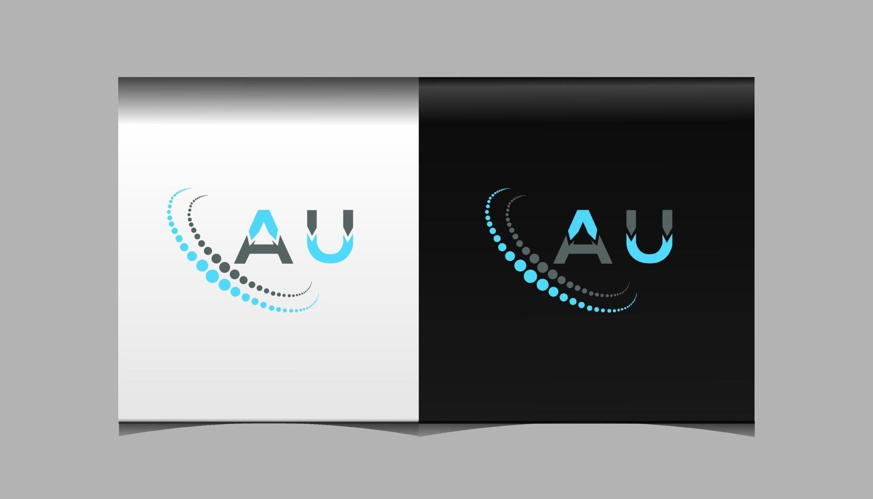 AU letter logo creative design. AU unique design. vector